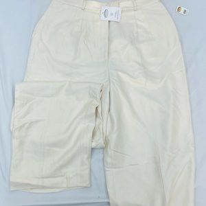 NEW TALBOTS White Cream lined silk Pants size 12 NWT